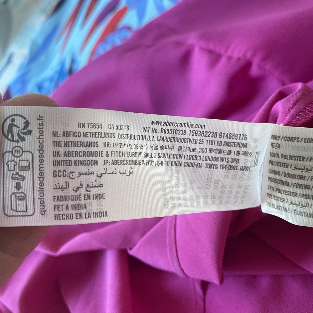 Abercrombie &Fitch Dress S Purple Chiffon Asymmetrical Ruffle Babydoll Party - Picture 11 of 11